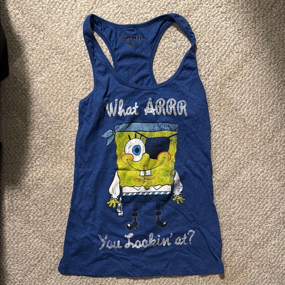 Nickelodeon Blue SpongeBob Pirate Tank Top